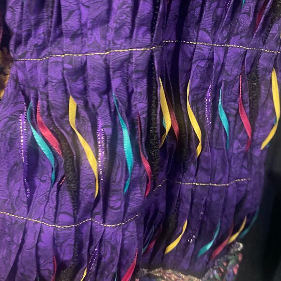 Patchwork Quilted Art To Wear Open Front Jacket Colorful Maximalist 90s SZ XL** - Picture 7 of 15